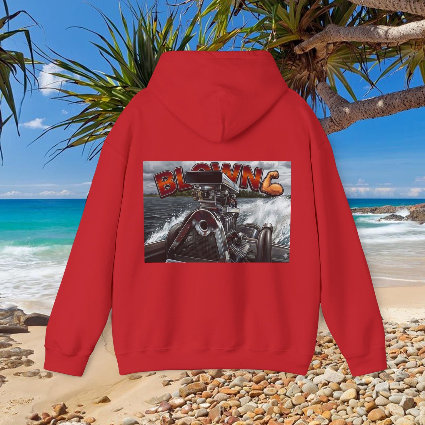 MIRAGE BLOWN MOTOR design from the Bad Lad Oz Ski Racing Tribute Collection Hoodies