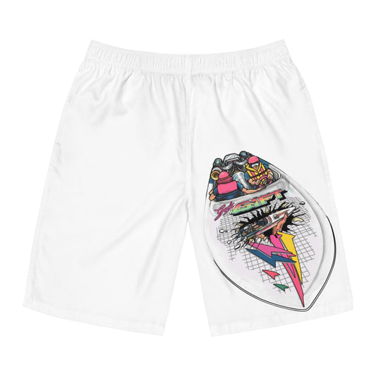 Men's Board Shorts β Retro 'Gods Gift' Lightning Graphic