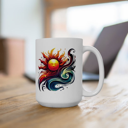 Bad Lad Oz Groovy Wave Design Ceramic Mug