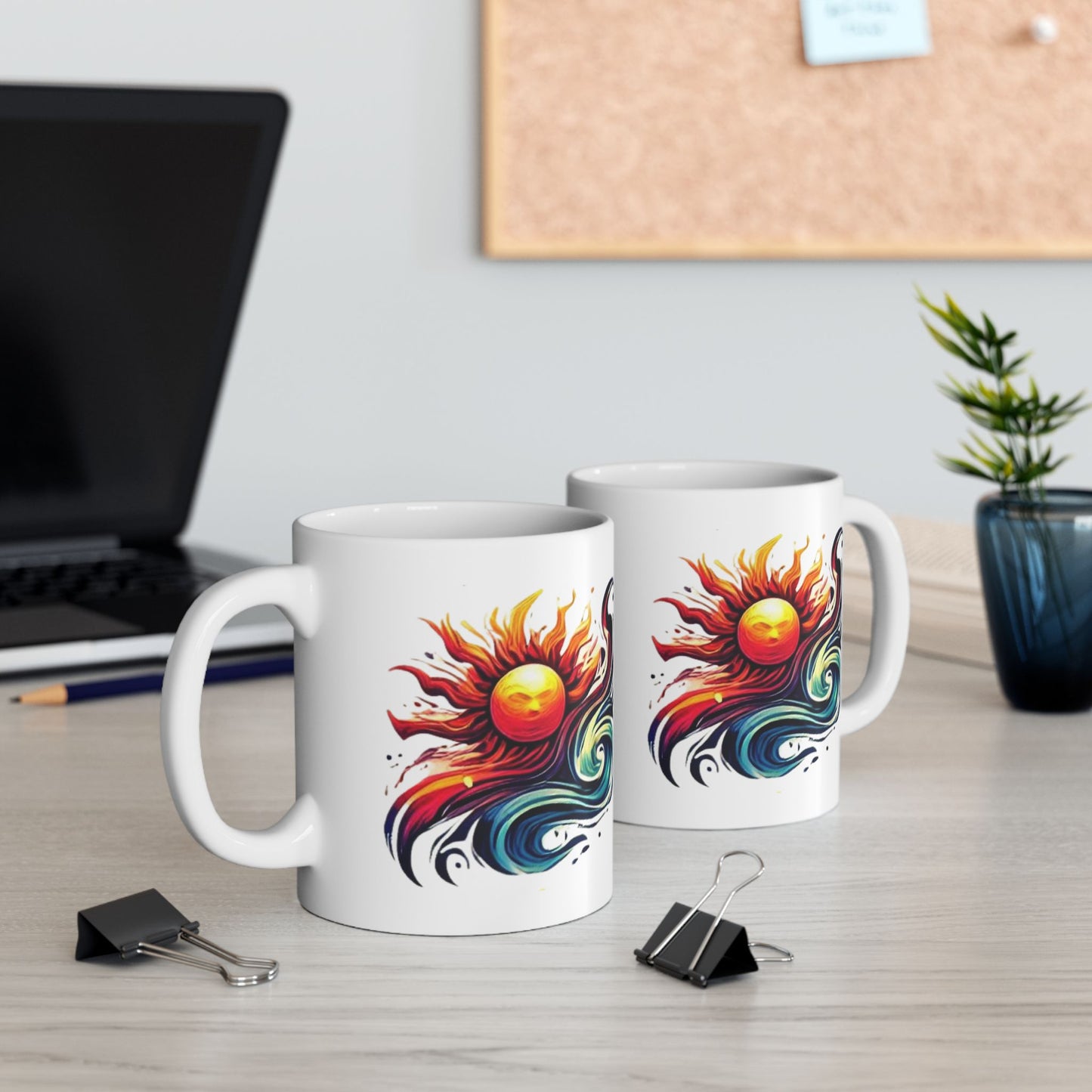 Bad Lad Oz Groovy Wave Design Ceramic Mug