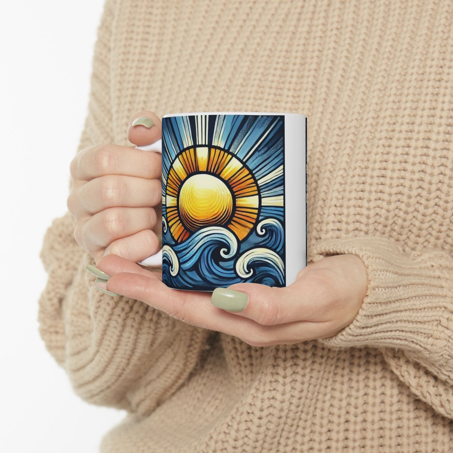 Bad Lad Oz Ocean Sun Waves Coffee Cup