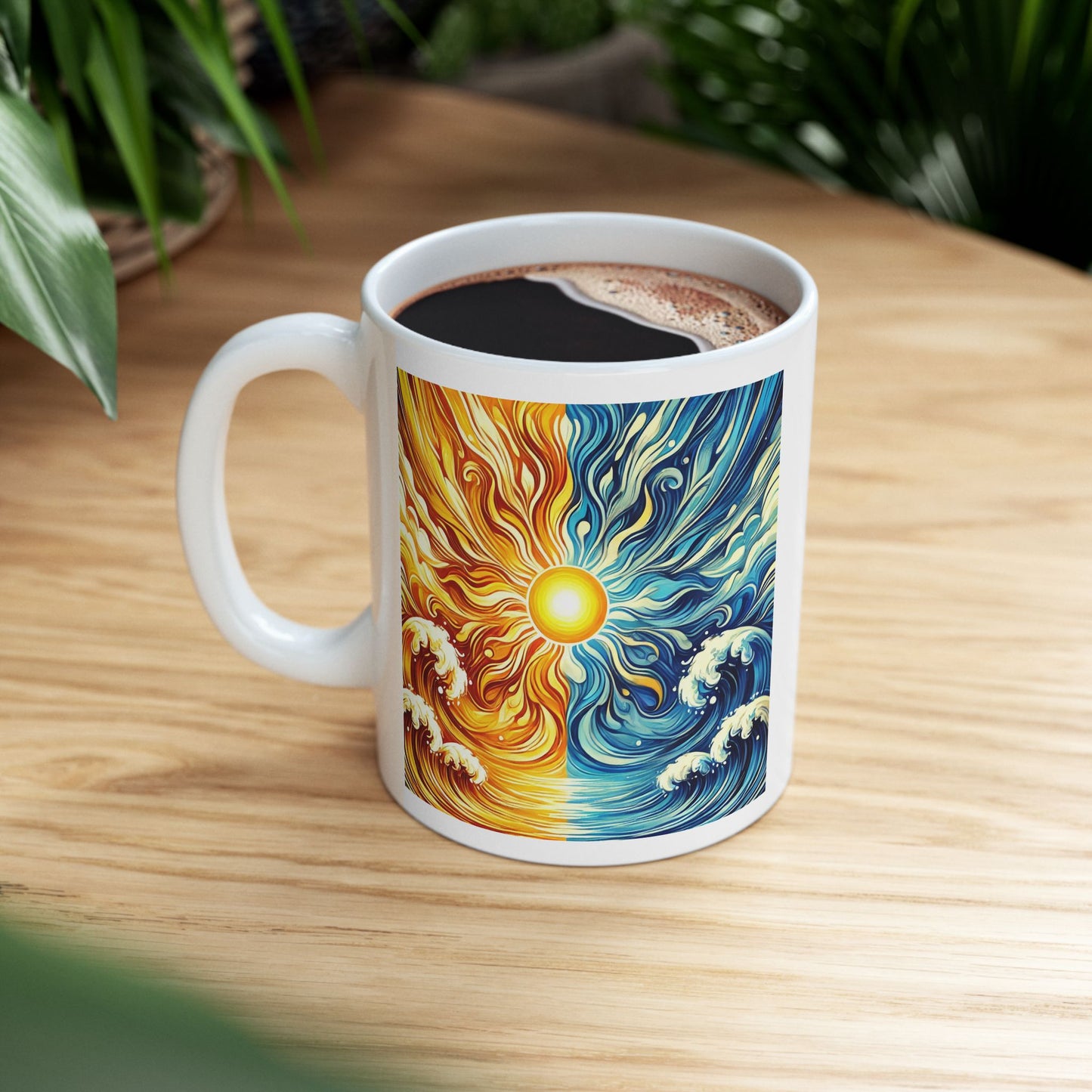 Bad Lad Ocean Sun Waves Coffee Cup