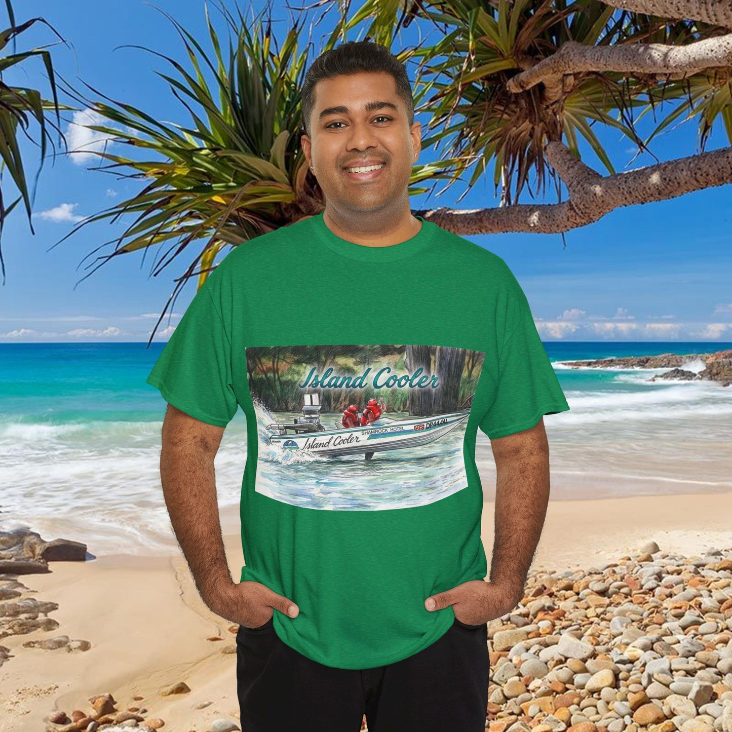 ISLAND ๐๏ธ COOLER Australian Water Ski Racing Tribute Range T-shirt Celebrates the Original Kings of the Murray
