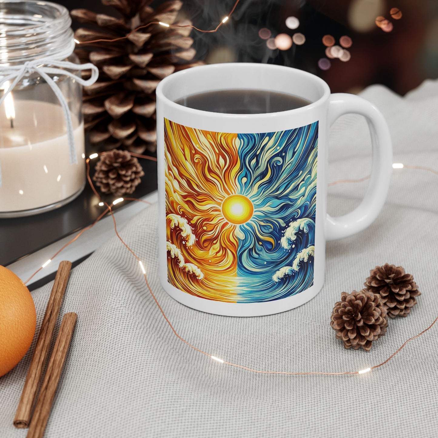 Bad Lad Ocean Sun Waves Coffee Cup