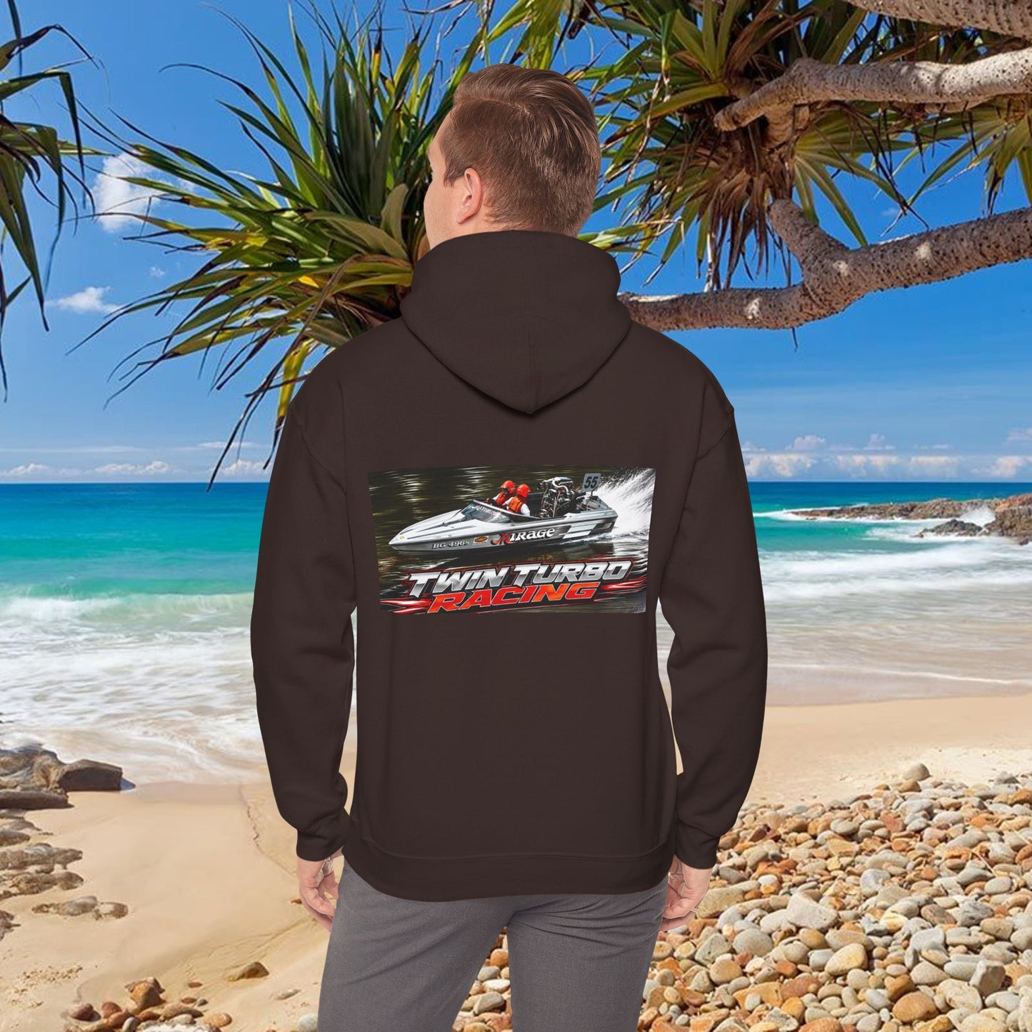 Bad Lad Oz Tribute Range - MIRAGE Australian Water Ski Racing Hoodie. Bad Lad Oz has paid homage to the iconic Mirage with our Australian Water Ski Racing Tribute Collection