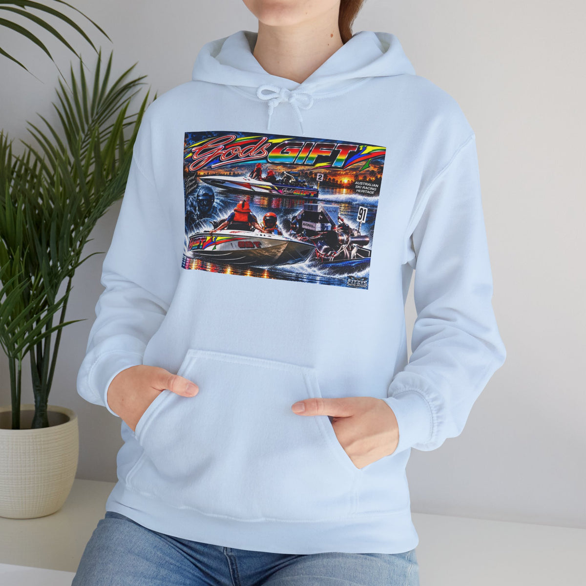 Gods Gift Tribute Hoodie Unisex Heavy Blend™ Hooded Sweatshirt Old School cool from Bad Lad Oz of the boat that changed the game Great Gift