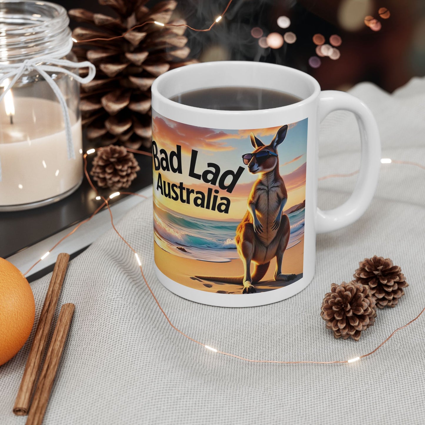 Bad Lad Oz Kangaroo Wave Mug