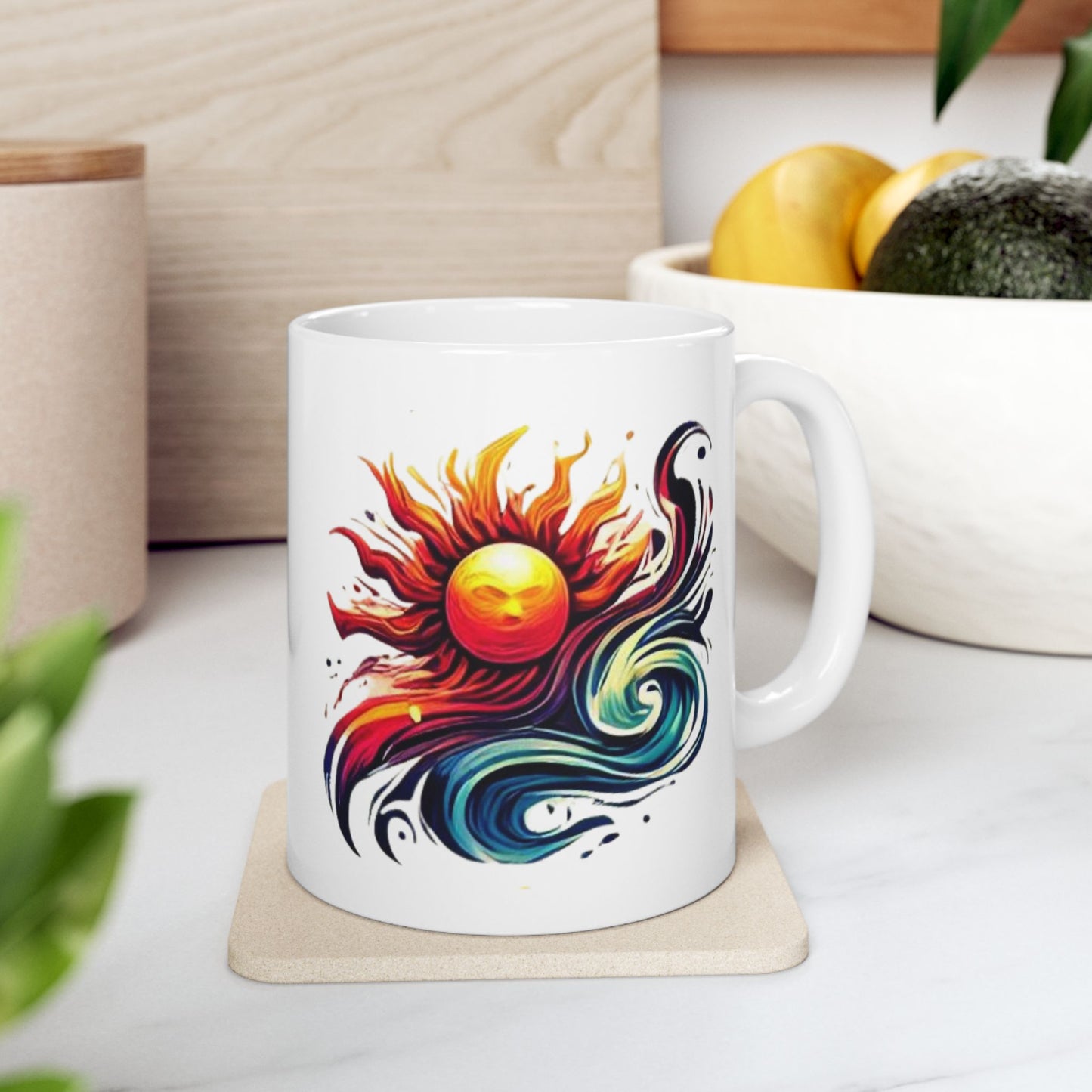 Bad Lad Oz Groovy Wave Design Ceramic Mug