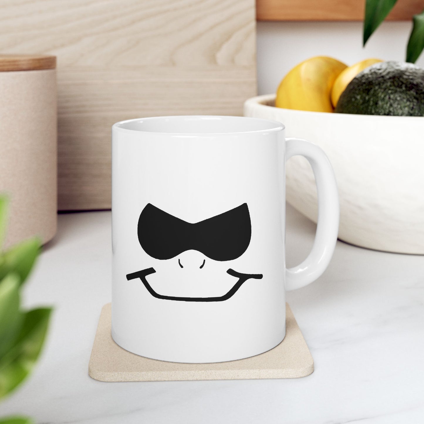 Bad Lad Oz White Smiley Coffee Cup