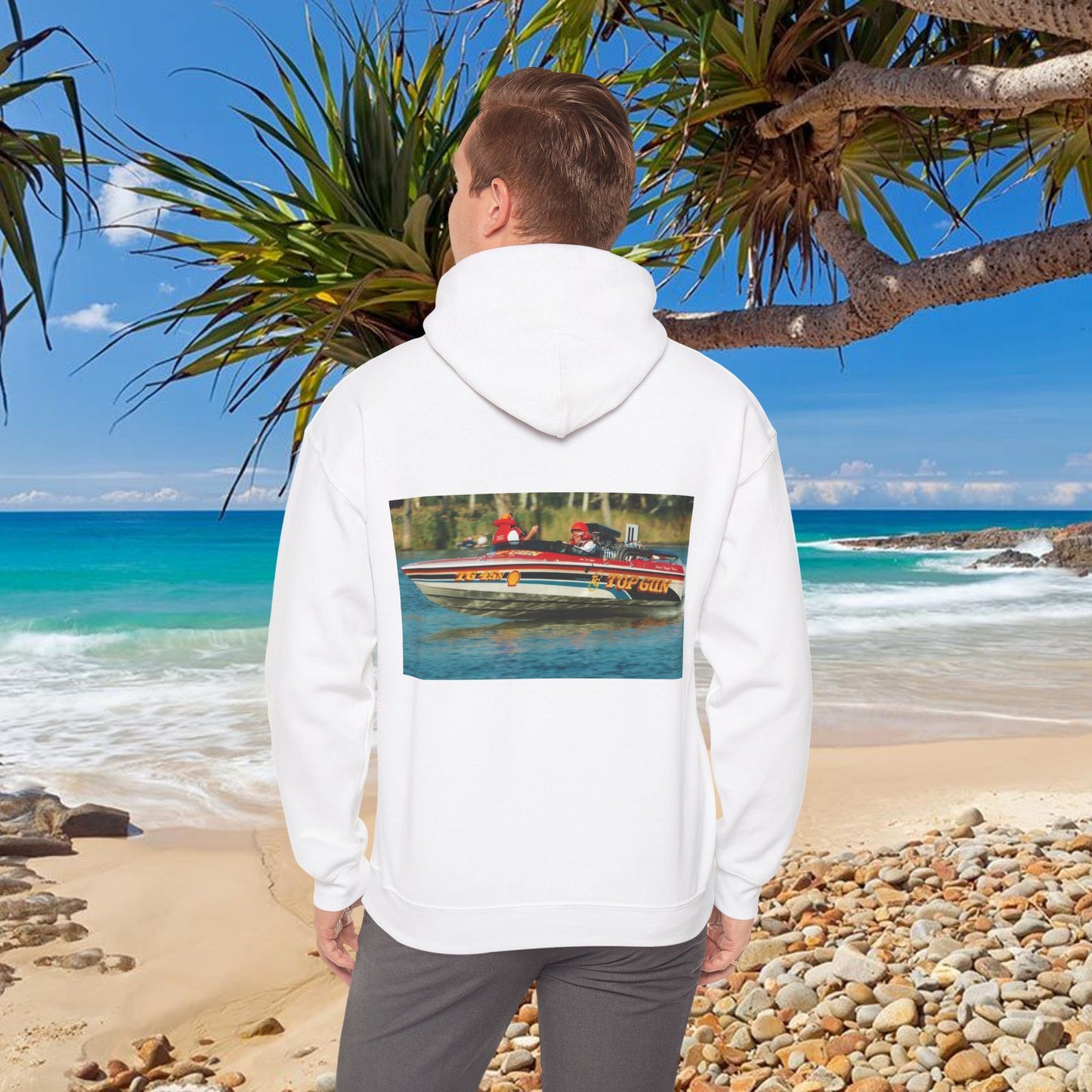 The Tribute Range - featuring the Iconic Top Gun. This Bad Lad Oz  Australian Water Ski Racing Hoodie, will keep you toasty warm.  sweatshirt