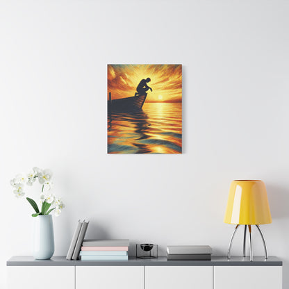 Hand Painted Canvas Wall Art Print - On The Lake