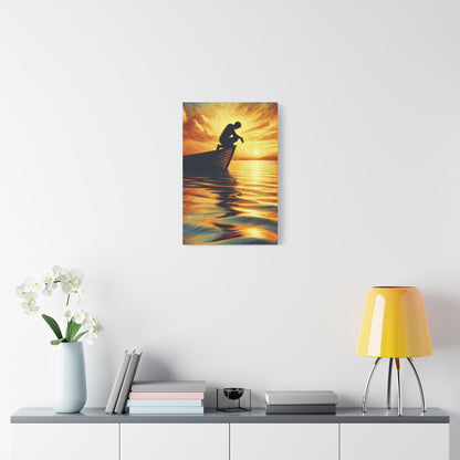 Hand Painted Canvas Wall Art Print - On The Lake