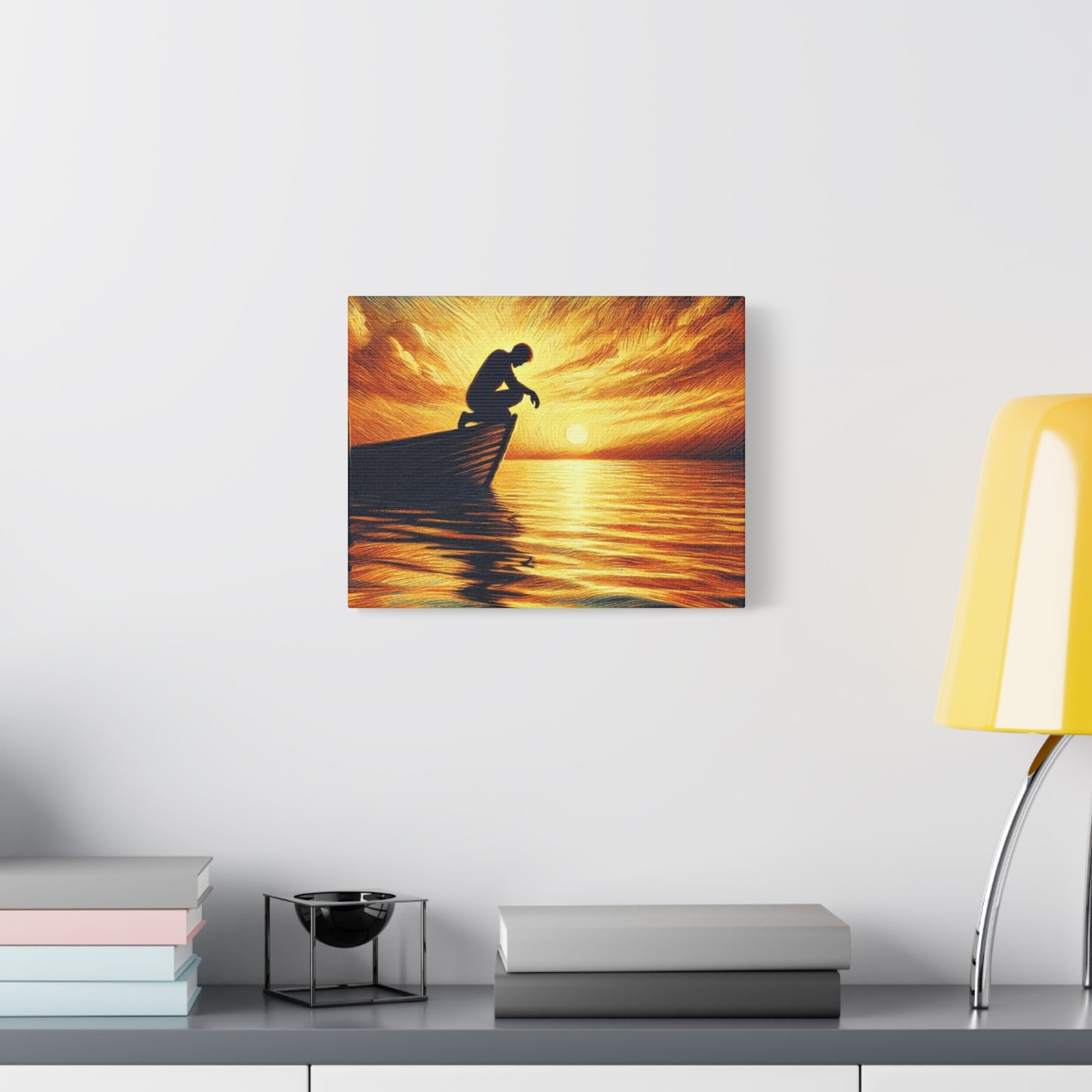 Hand Painted Canvas Wall Art Print - On The Lake