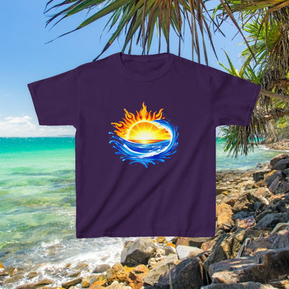 Bad Lad Australia Beach Bum Kids Unisex Tee - Fun, Aussie Pride Kids T-Shirt, featuring a Vibrant and Colourful Summer design