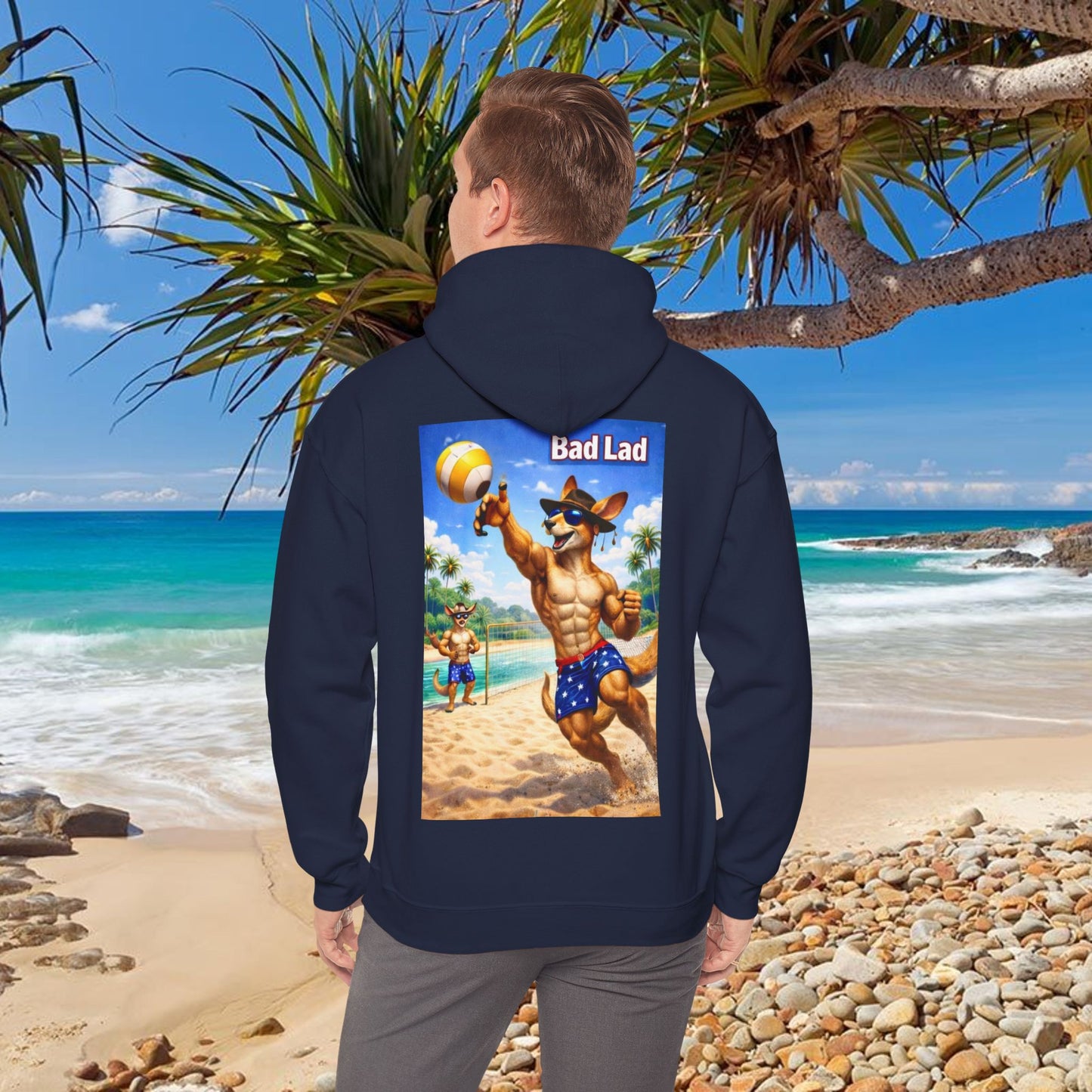 Bad Lad Oz Beach Volleyball Kangaroo Hoodie