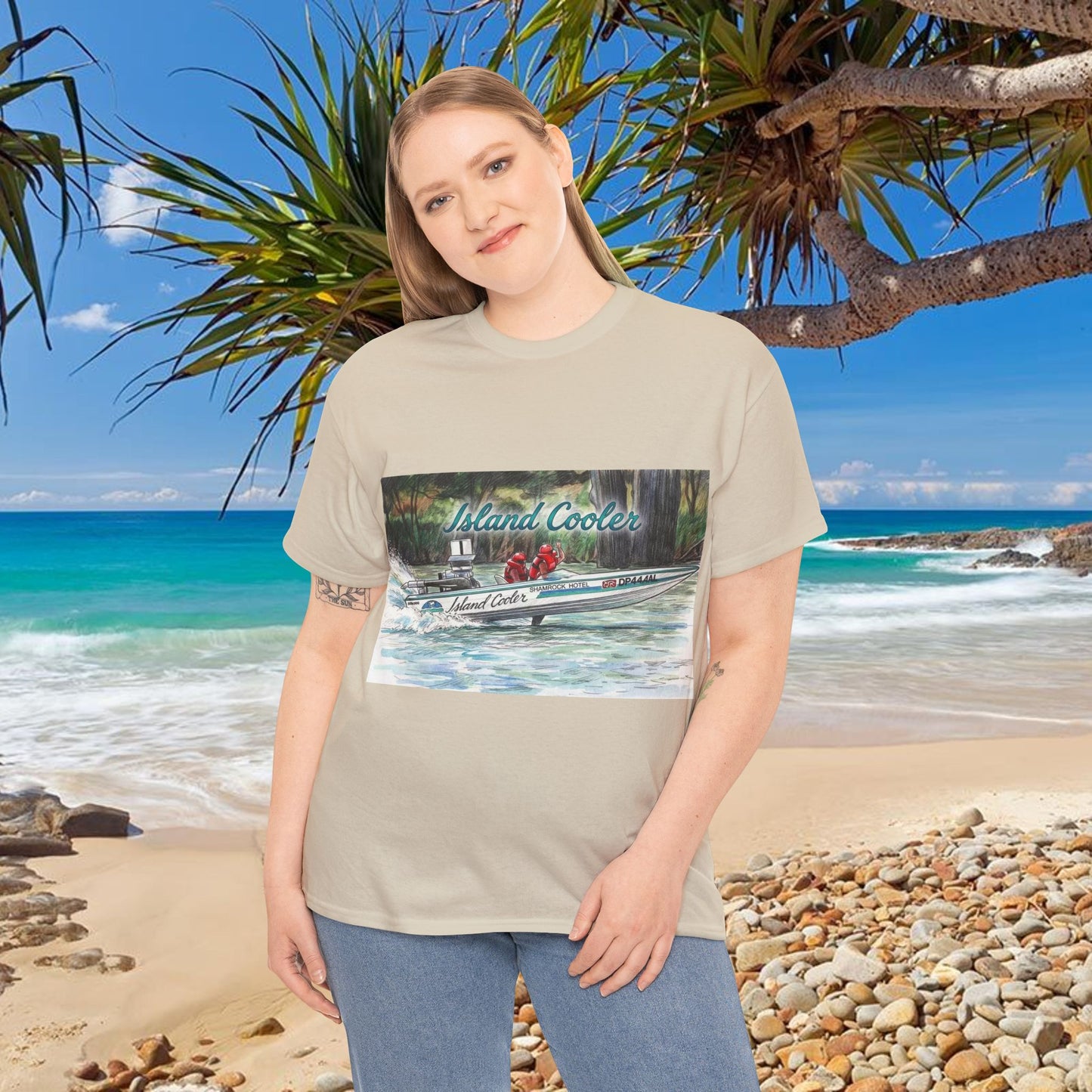 ISLAND 🏝️ COOLER Australian Water Ski Racing Tribute Range T-shirt Celebrates the Original Kings of the Murray