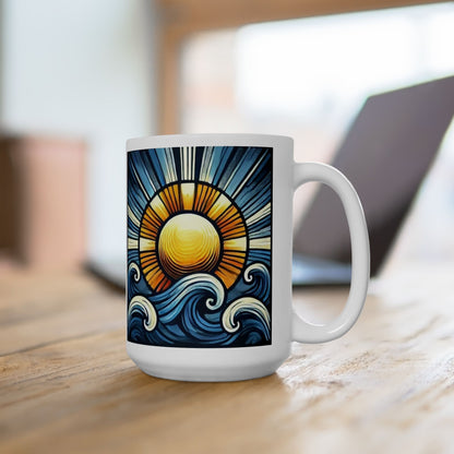 Bad Lad Oz Ocean Sun Waves Coffee Cup
