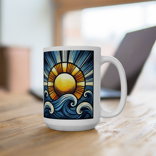 Bad Lad Oz Ocean Sun Waves Coffee Cup