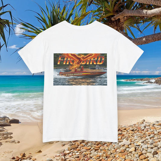 FIREBIRD Australian Water Ski Racing Tribute T-shirt celebrating a favourite of the sport globally for multiple decades and Championships