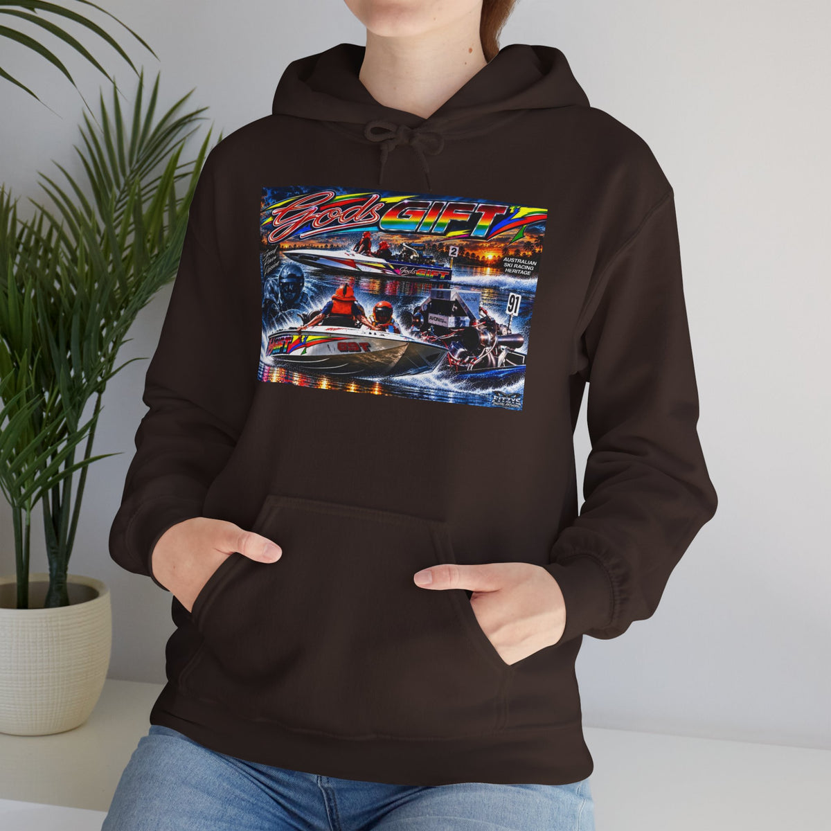 Gods Gift Tribute Hoodie Unisex Heavy Blend™ Hooded Sweatshirt Old School cool from Bad Lad Oz of the boat that changed the game Great Gift