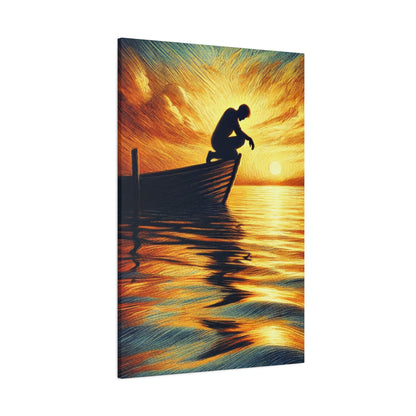 Hand Painted Canvas Wall Art Print - On The Lake