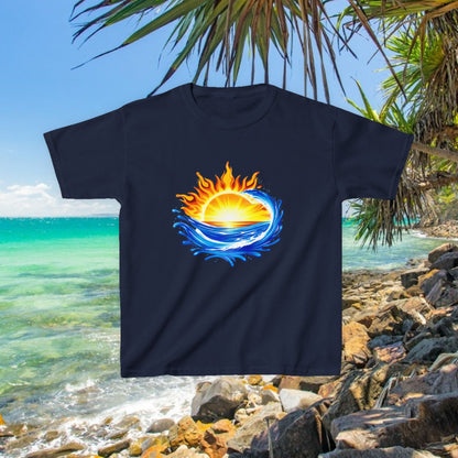 Bad Lad Australia Beach Bum Kids Unisex Tee - Fun, Aussie Pride Kids T-Shirt, featuring a Vibrant and Colourful Summer design