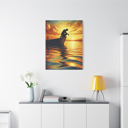 Hand Painted Canvas Wall Art Print - On The Lake