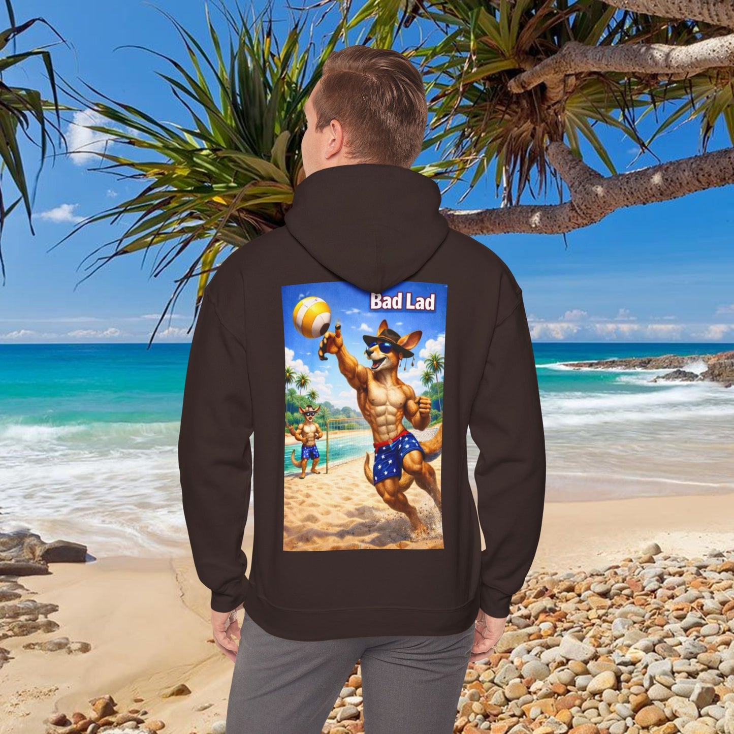 Bad Lad Oz Beach Volleyball Kangaroo Hoodie