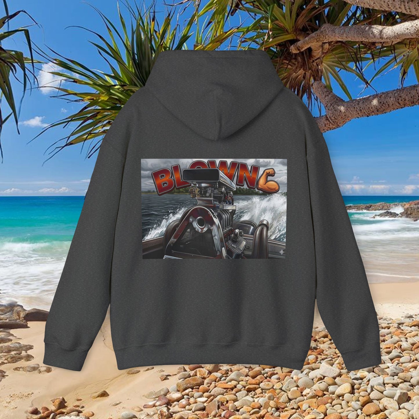 MIRAGE BLOWN MOTOR design from the Bad Lad Oz Ski Racing Tribute Collection Hoodies