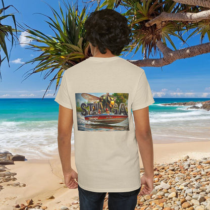 STINGA Australian Water Ski Racing Tribute T-shirt celebrating the incredible success of the Connelly known as a LEGEND in ski racing