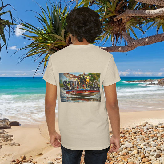 STINGA Australian Water Ski Racing Tribute T-shirt celebrating the incredible success of the Connelly known as a LEGEND in ski racing