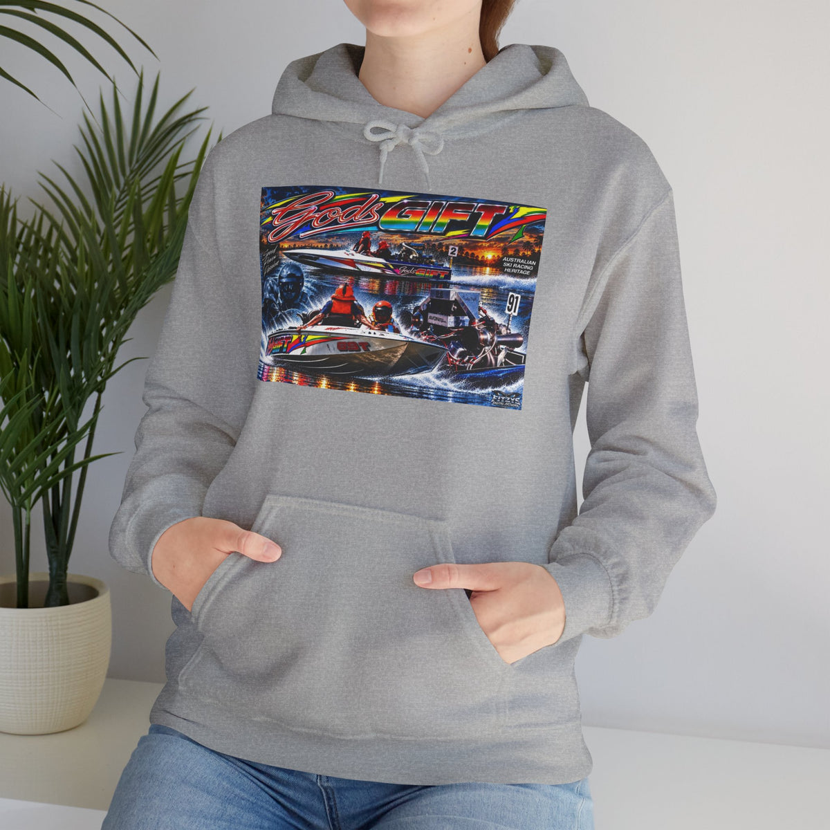 Gods Gift Tribute Hoodie Unisex Heavy Blend™ Hooded Sweatshirt Old School cool from Bad Lad Oz of the boat that changed the game Great Gift