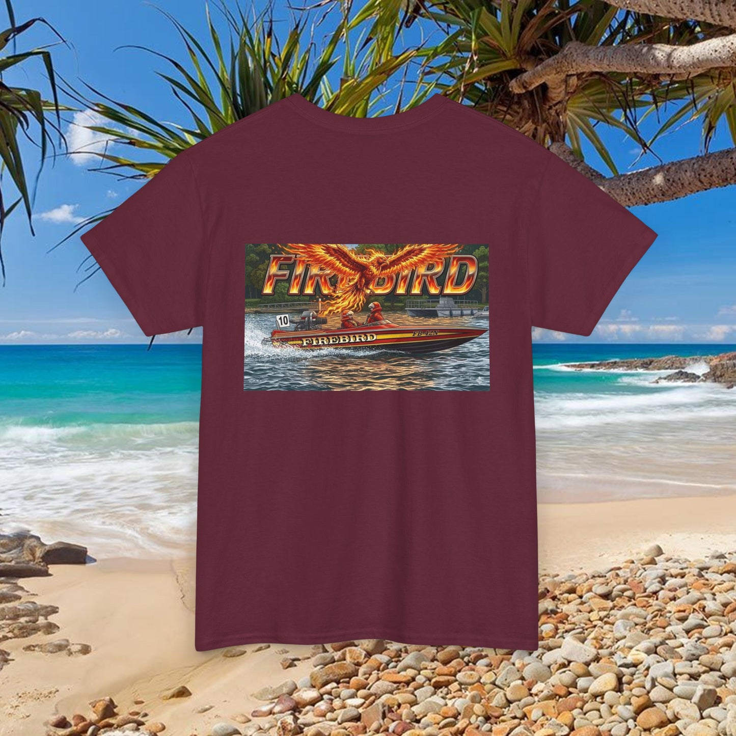 FIREBIRD Australian Water Ski Racing Tribute T-shirt celebrating a favourite of the sport globally for multiple decades and Championships