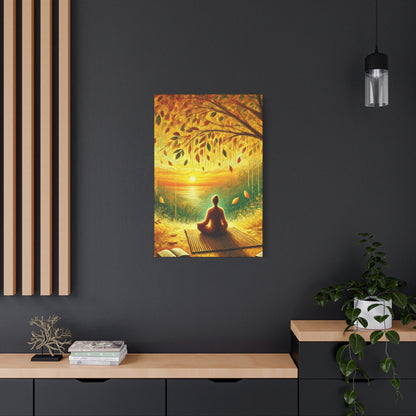 Hand Painted Canvas Wall Art Print - Meditation