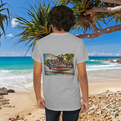 STINGA Australian Water Ski Racing Tribute T-shirt celebrating the incredible success of the Connelly known as a LEGEND in ski racing