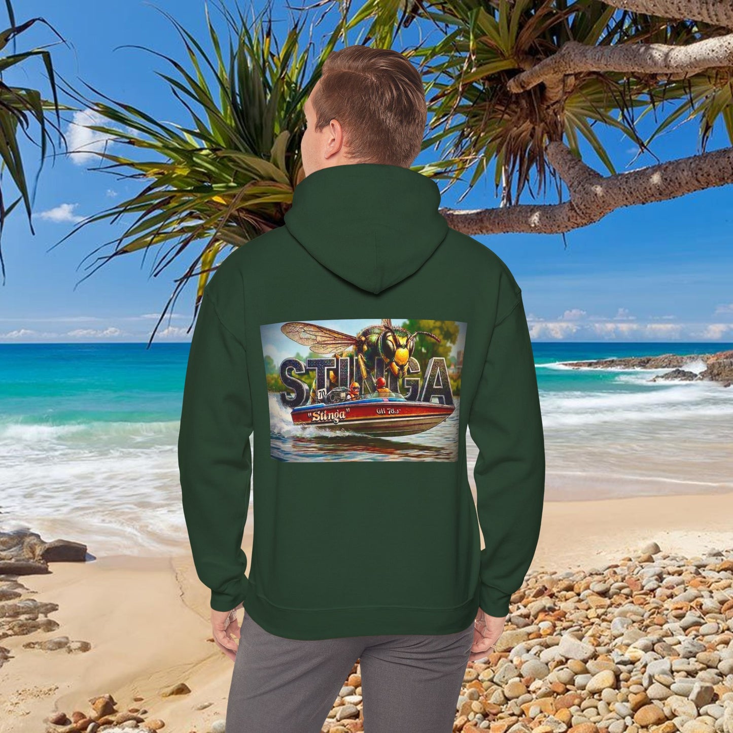 Copy of Copy of The Tribute Range - STINGA Australian Water Ski Racing Hoodie. Bad Lad Oz has paid homage to the iconic STINGA with our Tribute Collection