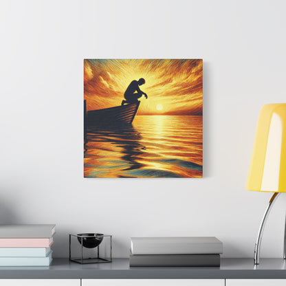 Hand Painted Canvas Wall Art Print - On The Lake