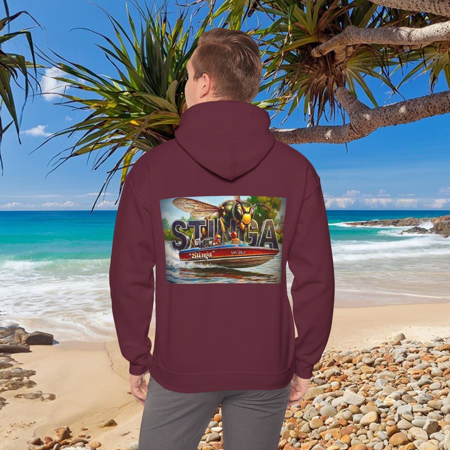 Copy of Copy of The Tribute Range - STINGA Australian Water Ski Racing Hoodie. Bad Lad Oz has paid homage to the iconic STINGA with our Tribute Collection