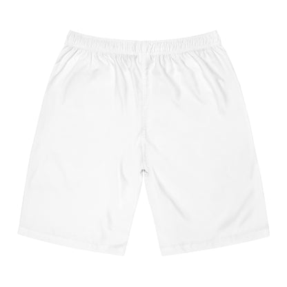 Men's Board Shorts — Retro 'Gods Gift' Lightning Graphic Beach Swim Trunks