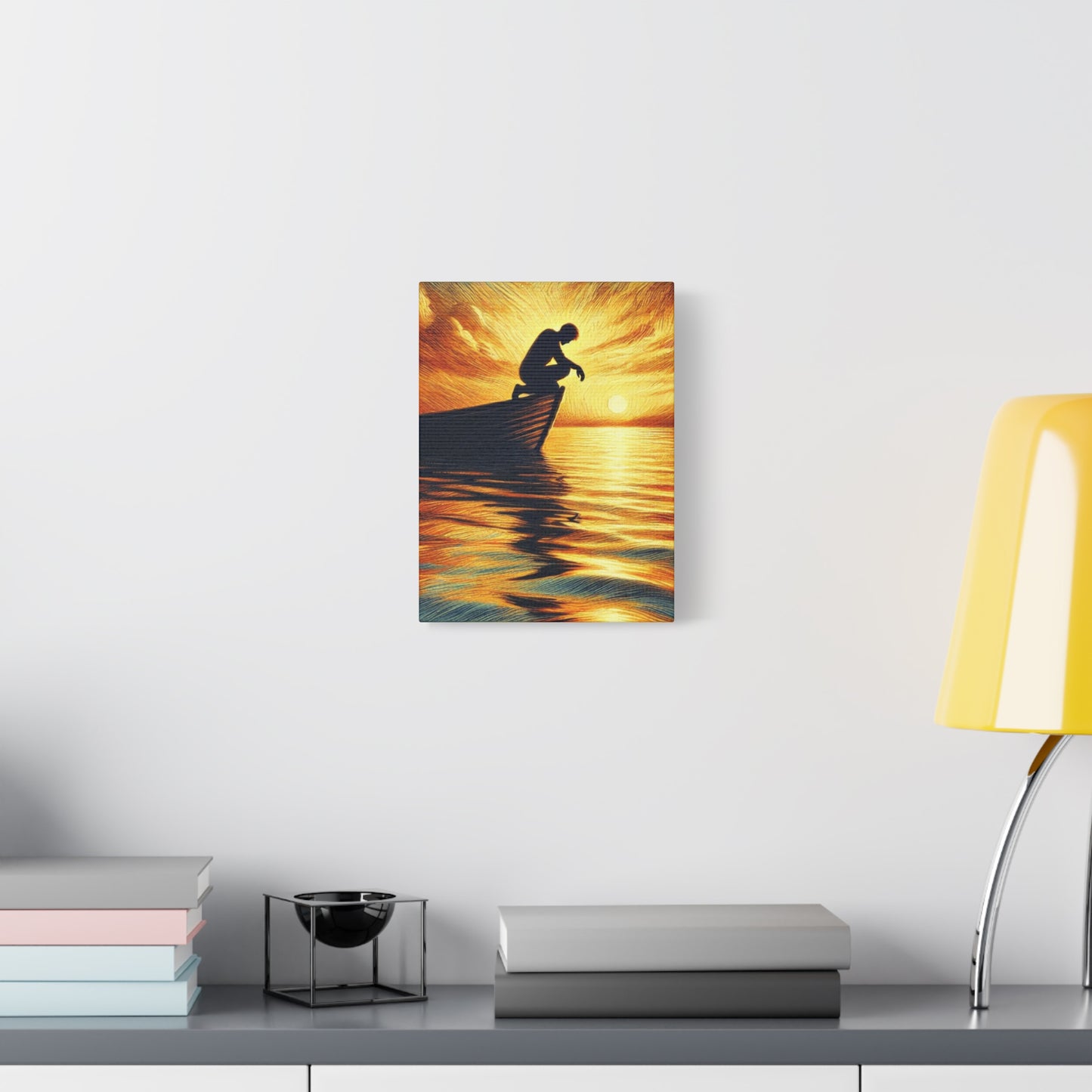 Hand Painted Canvas Wall Art Print - On The Lake