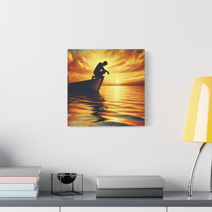 Hand Painted Canvas Wall Art Print - On The Lake