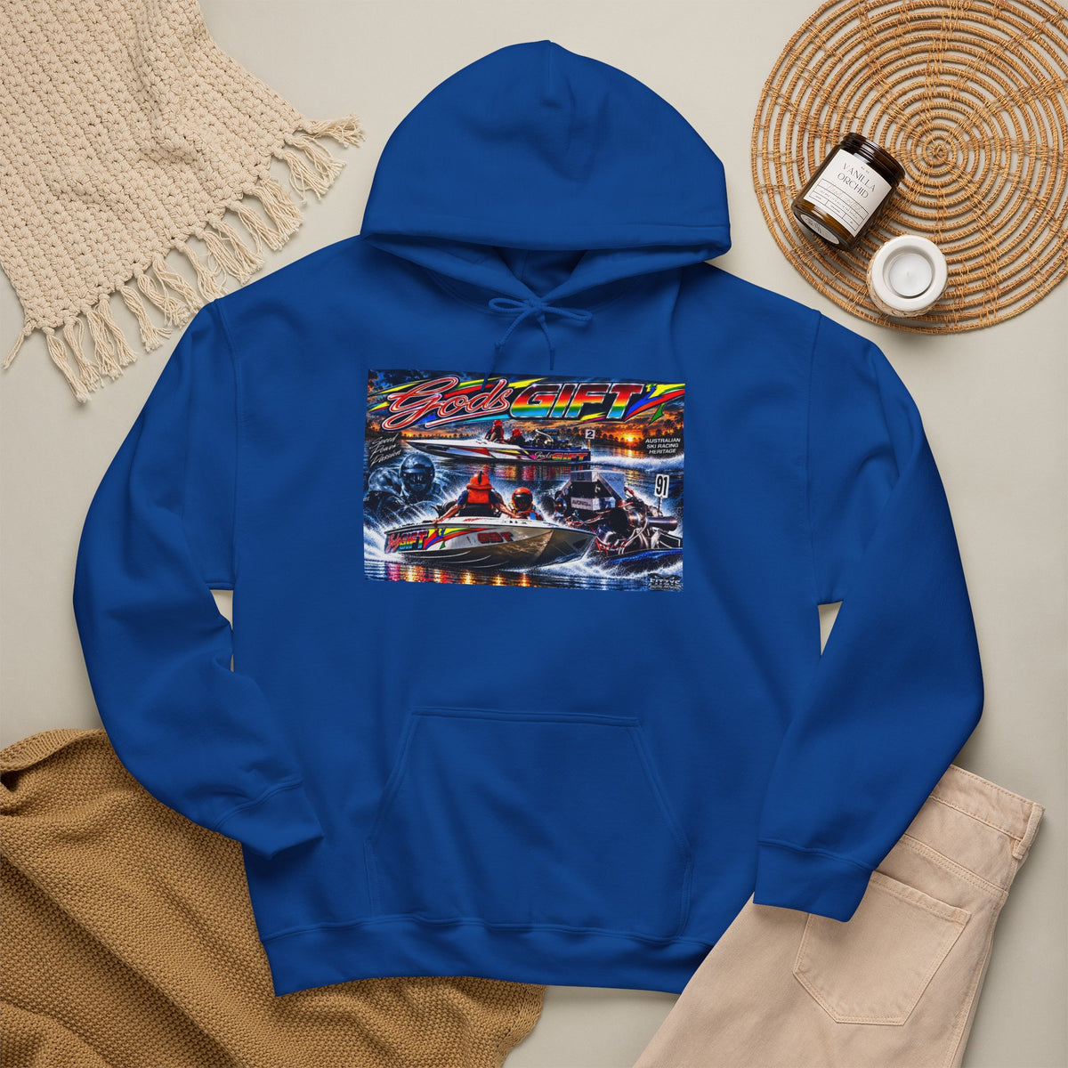 Gods Gift Tribute Hoodie Unisex Heavy Blend™ Hooded Sweatshirt Old School cool from Bad Lad Oz of the boat that changed the game Great Gift