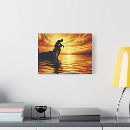 Hand Painted Canvas Wall Art Print - On The Lake