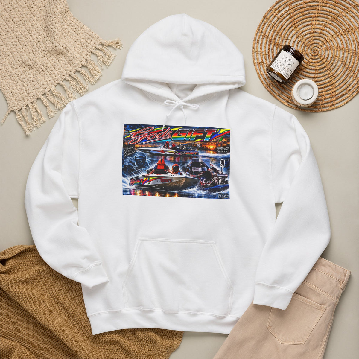 Gods Gift Tribute Hoodie Unisex Heavy Blend™ Hooded Sweatshirt Old School cool from Bad Lad Oz of the boat that changed the game Great Gift