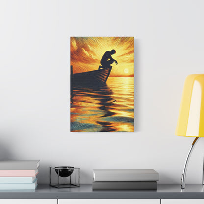 Hand Painted Canvas Wall Art Print - On The Lake