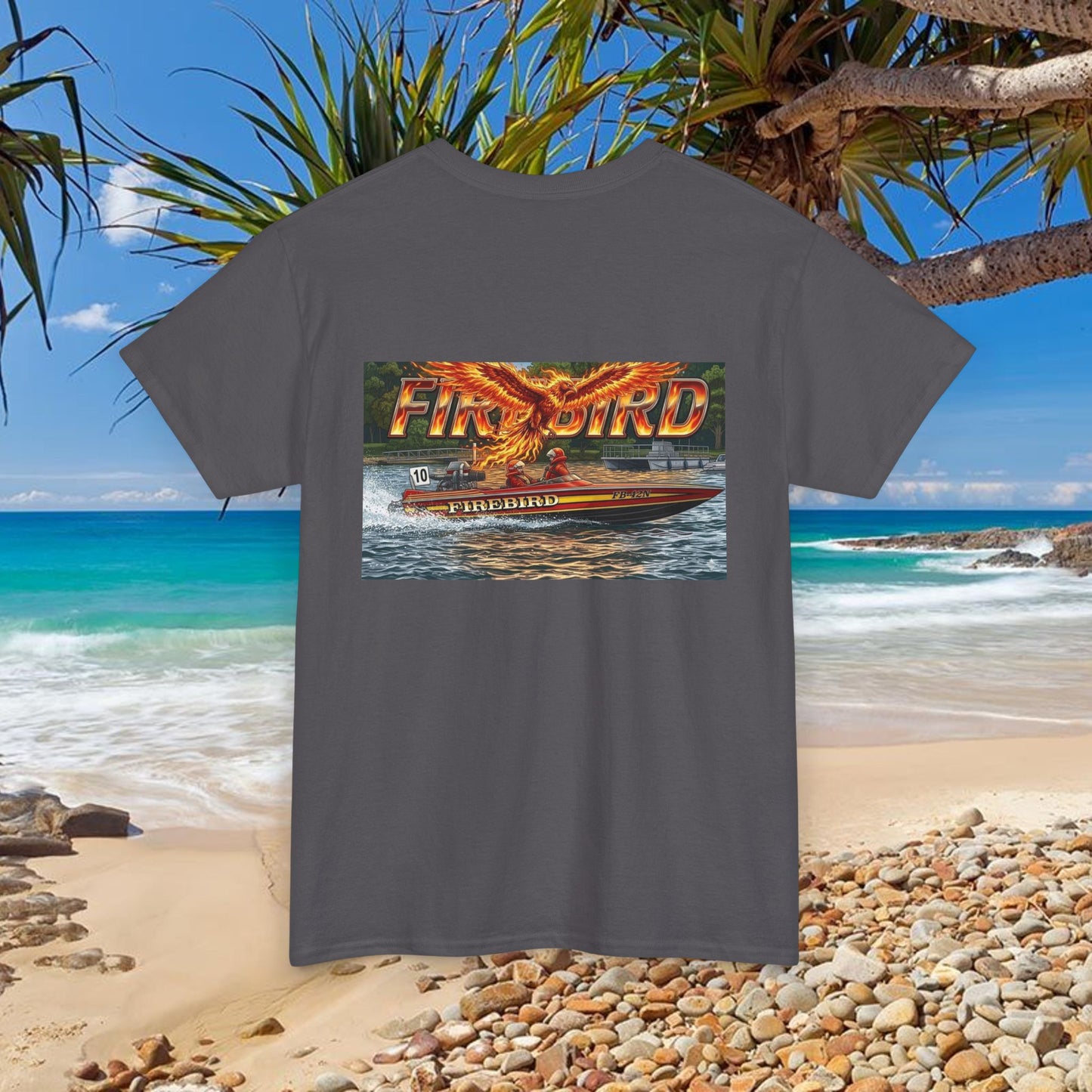 FIREBIRD Australian Water Ski Racing Tribute T-shirt celebrating a favourite of the sport globally for multiple decades and Championships