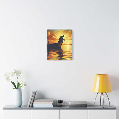Hand Painted Canvas Wall Art Print - On The Lake