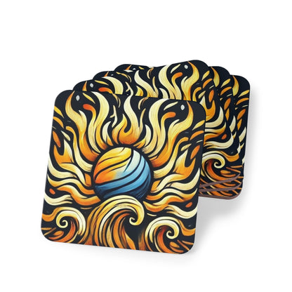 Flare Sun Cork Drink Coasters