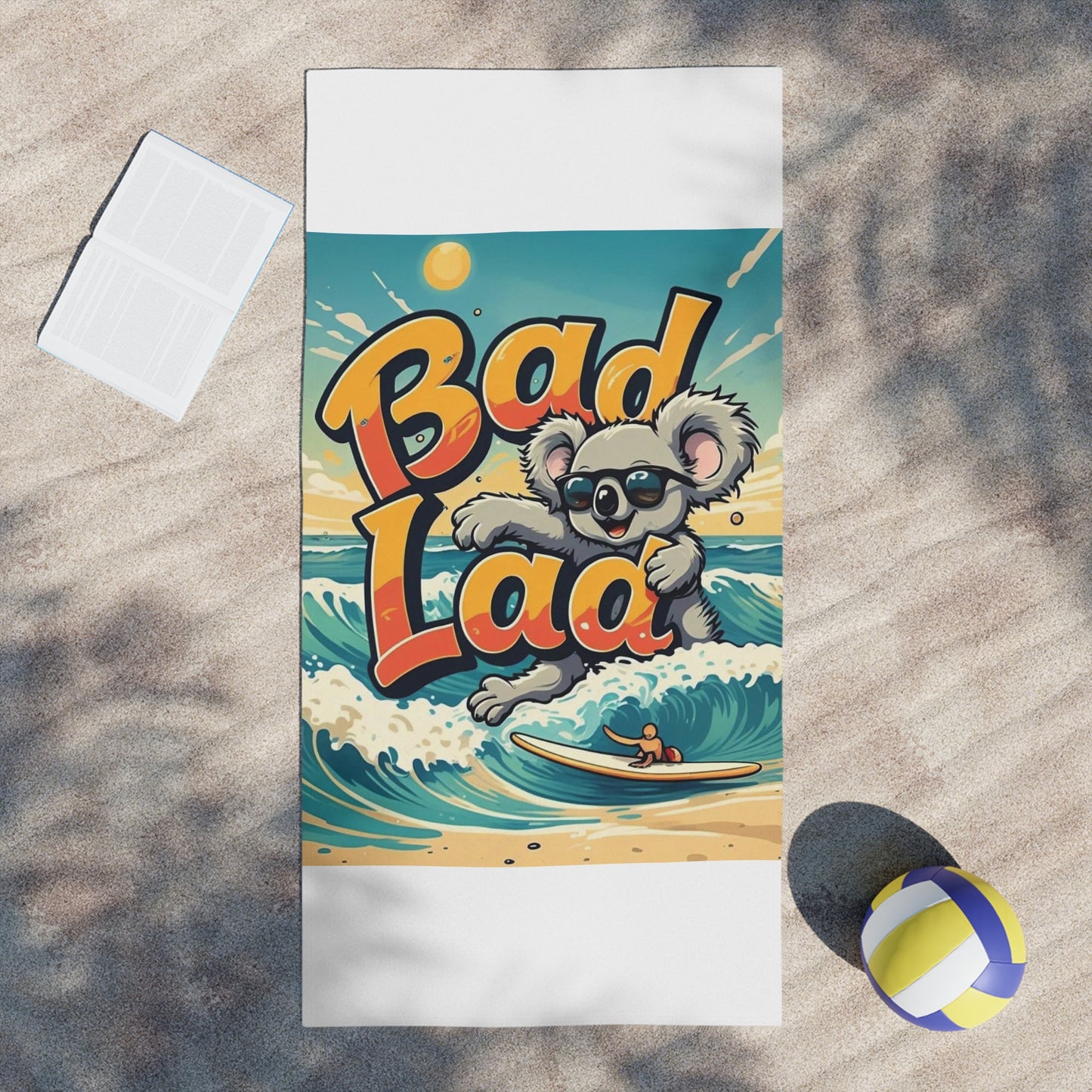 Bad Lad Koala Surfing Beach Towel
