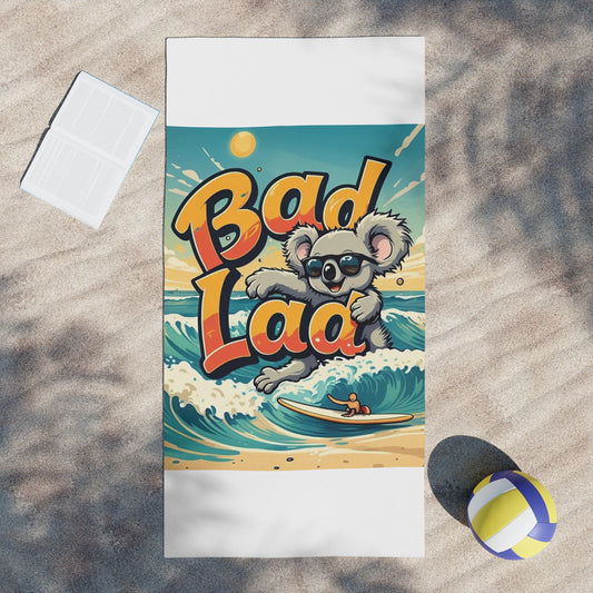 Bad Lad Koala Surfing Beach Towel